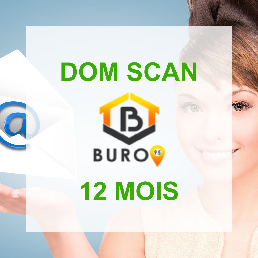 DOM SCAN  12 MOIS - 39€ / mois : Réexpédition de vos courriers numérisés par courrier électronique (email)